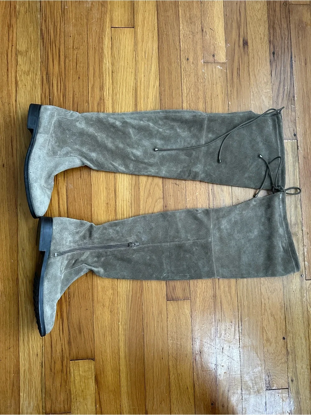 Aldo Over-the-Knee Suede Boots in Taupe